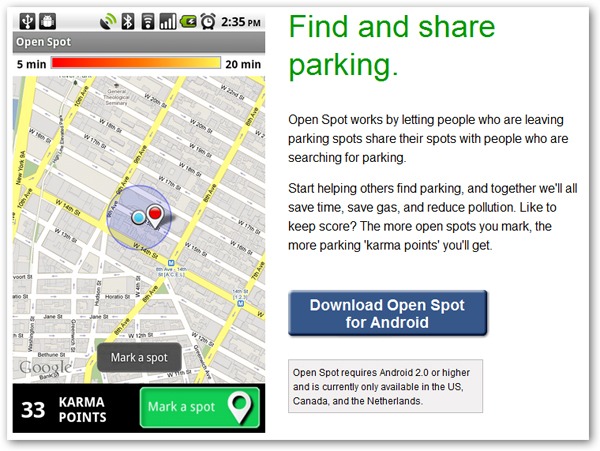 Google Open Spot, una aplicación que nos ayuda a aparcar