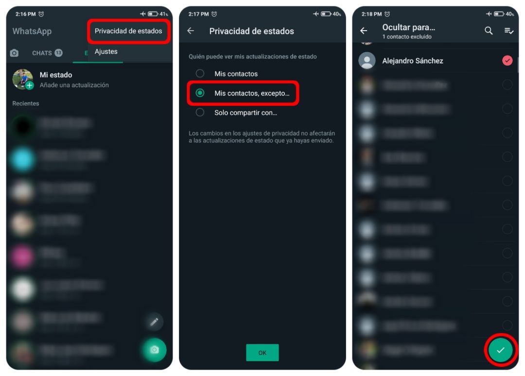 Cómo Ocultar Los Estados De Whatsapp A Una Persona En Android 2249