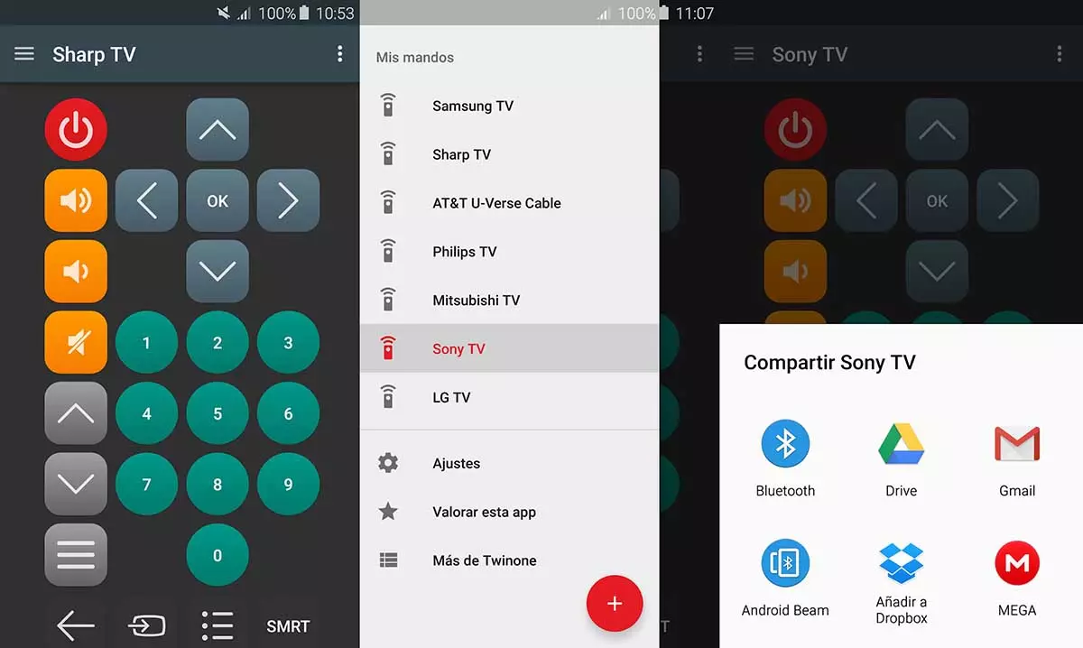 Las aplicaciones de control remoto para Android